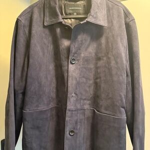 Club Monaco Blue Suede Chore Coat